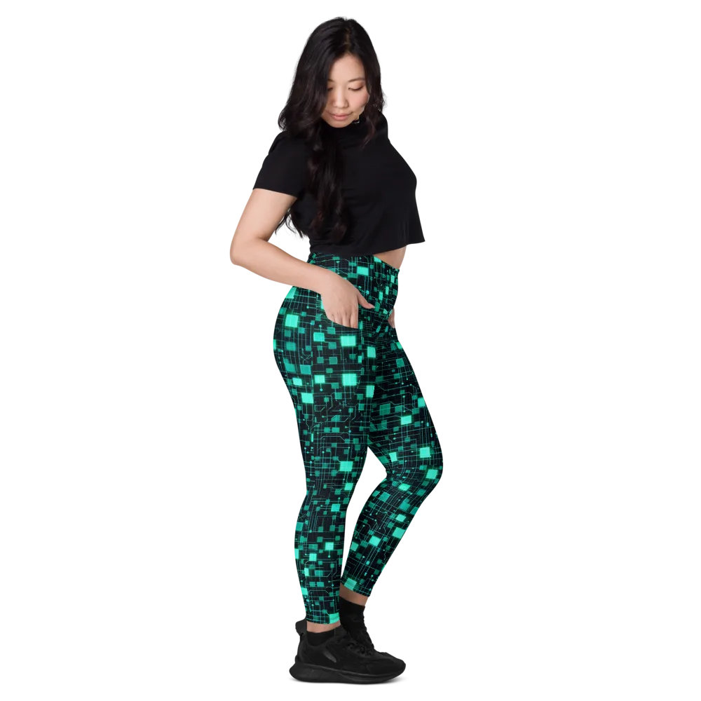 Electric Matrix on Leggings with Pockets — Right