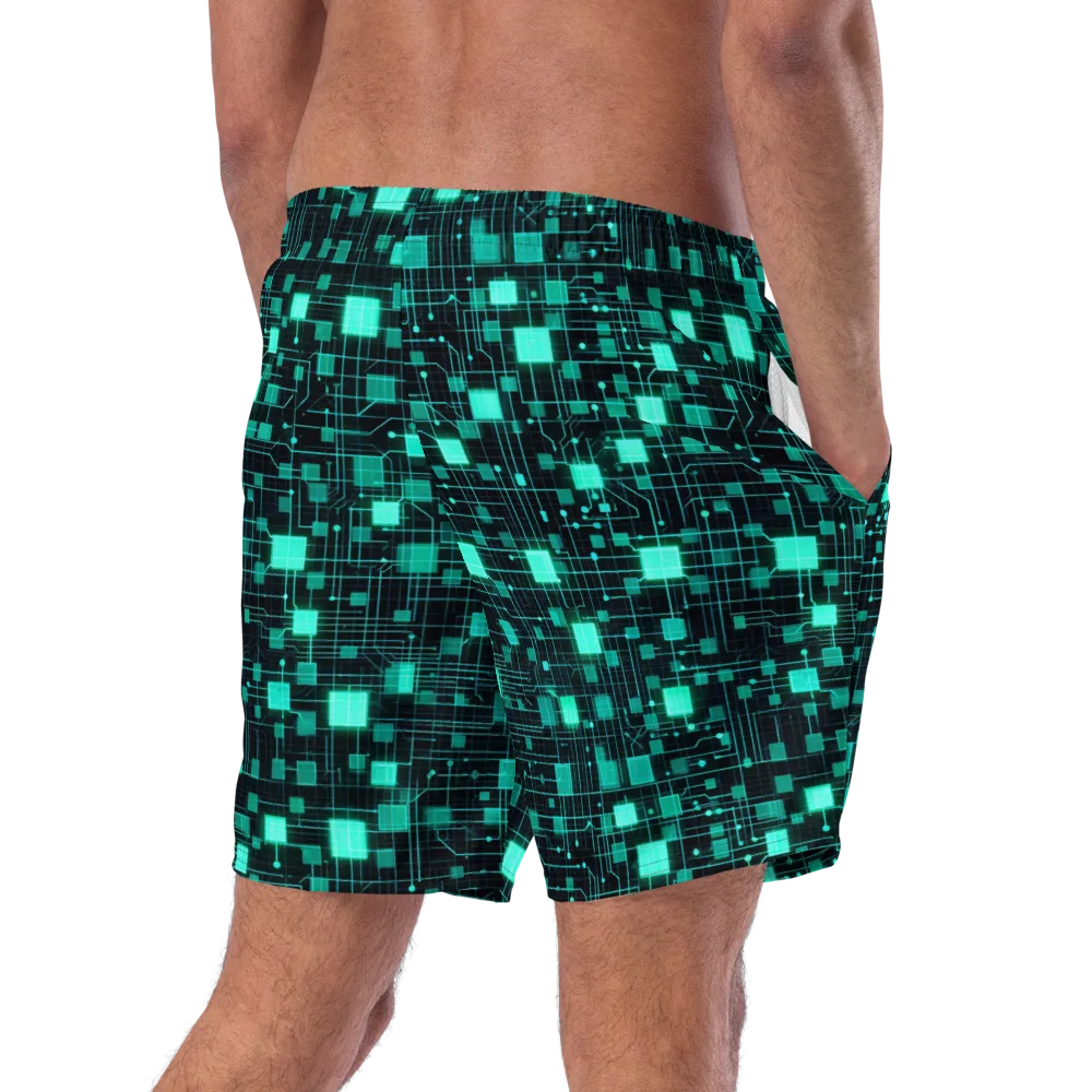 Electric Matrix on Swim Trunks — Right Back