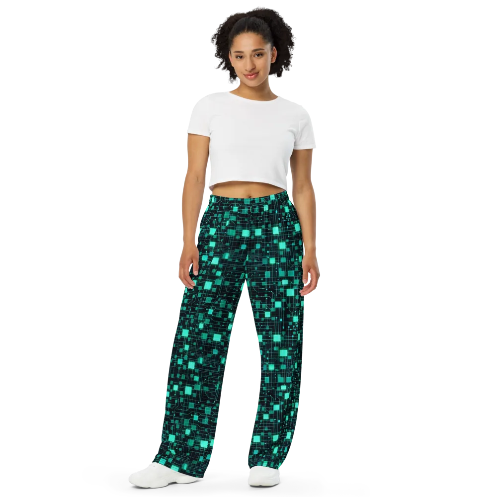 Electric Matrix on Wide-Leg Pants — Front