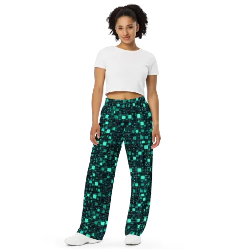 Electric Matrix on a Wide-Leg Pants