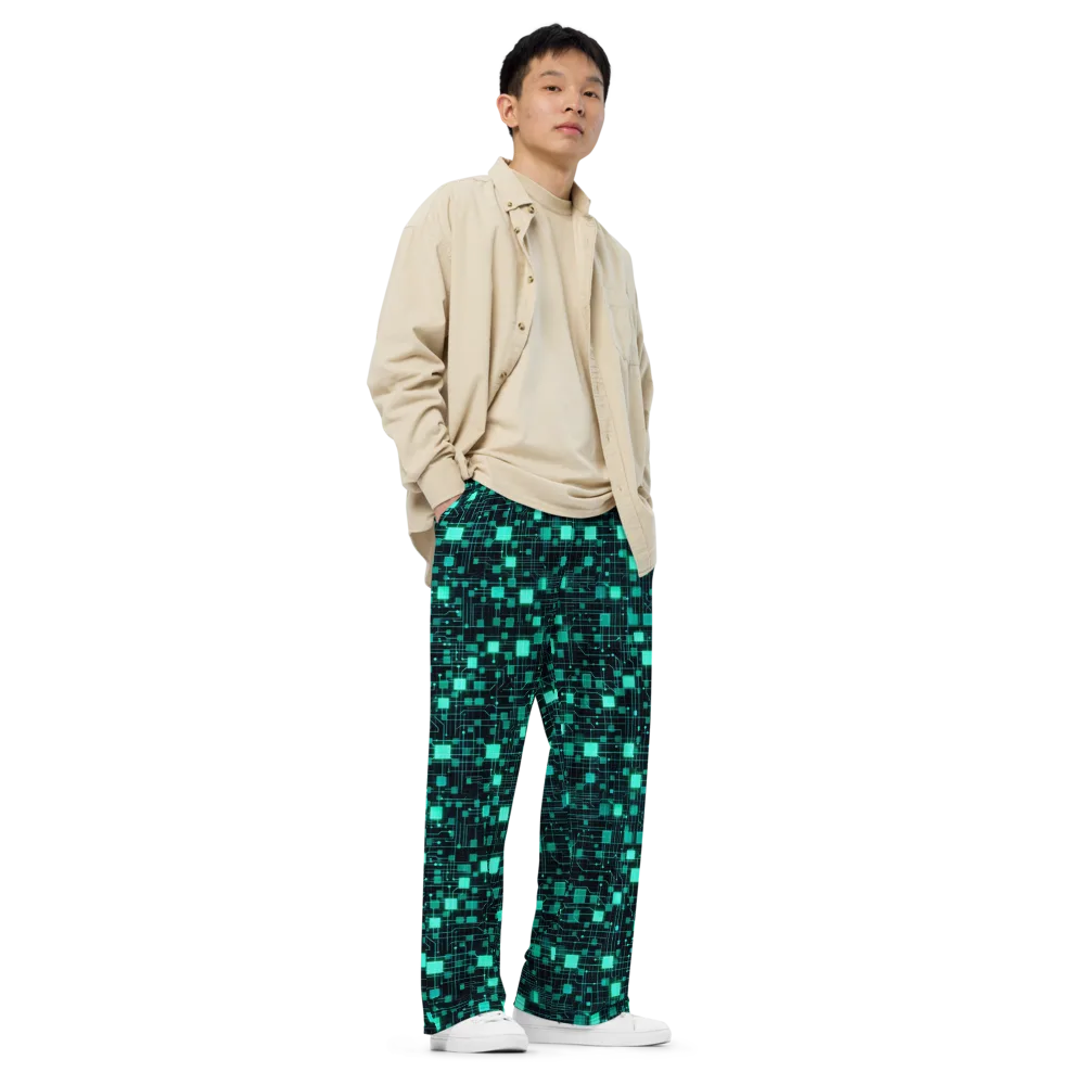 Electric Matrix on Wide-Leg Pants — Right Front