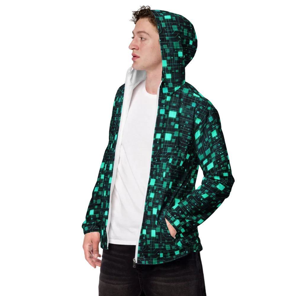 Electric Matrix on Men's Windbreaker — Left Front