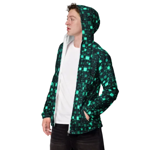 Electric Matrix on a Men's Windbreaker