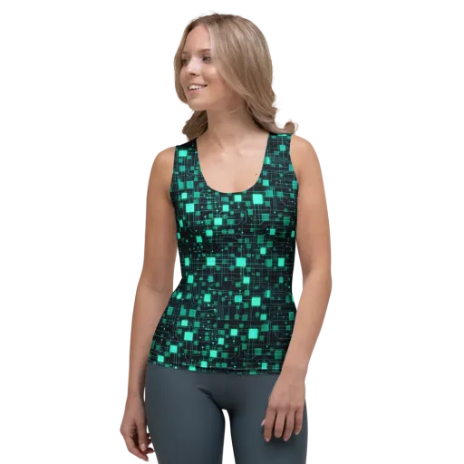 Electric Matrix on a Women's Tank Top
