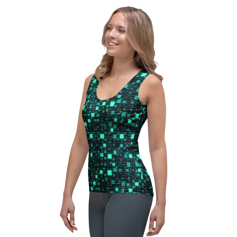 Electric Matrix on Women's Tank Top — Left Front