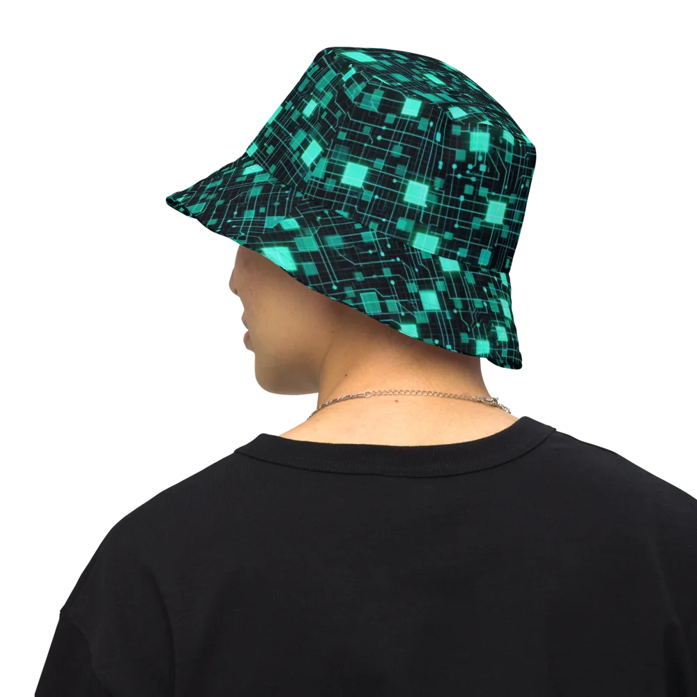 Electric Matrix on Reversible Bucket Hat — Back Inside