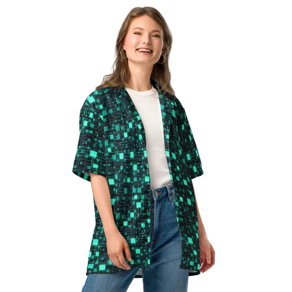 Electric Matrix on Button Shirt — Front