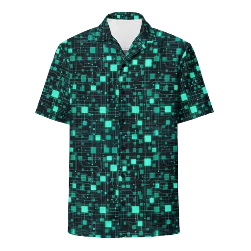 Electric Matrix on a Button Shirt