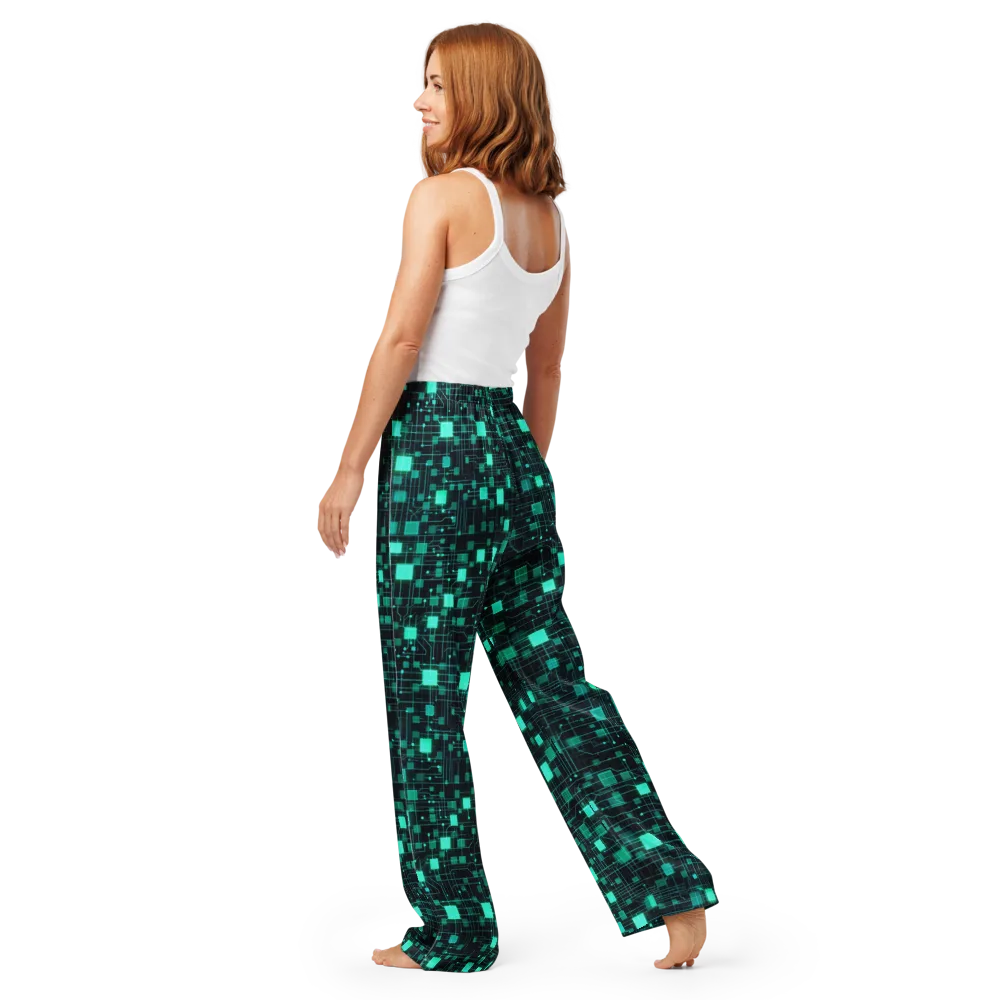 Electric Matrix on Women's Pajama Pants — Back