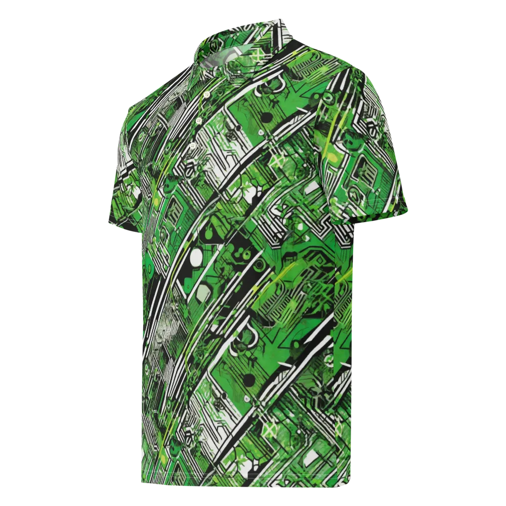 Greenline Grid on Men's Slim Fit Polo Shirt — Left Front