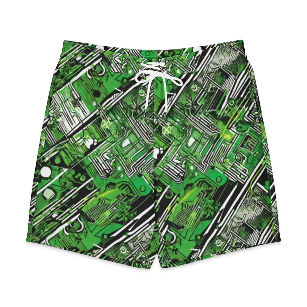 Greenline Grid on Men's Board Shorts — Front