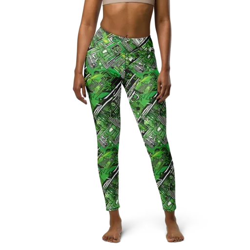 Greenline Grid on a Yoga Leggings