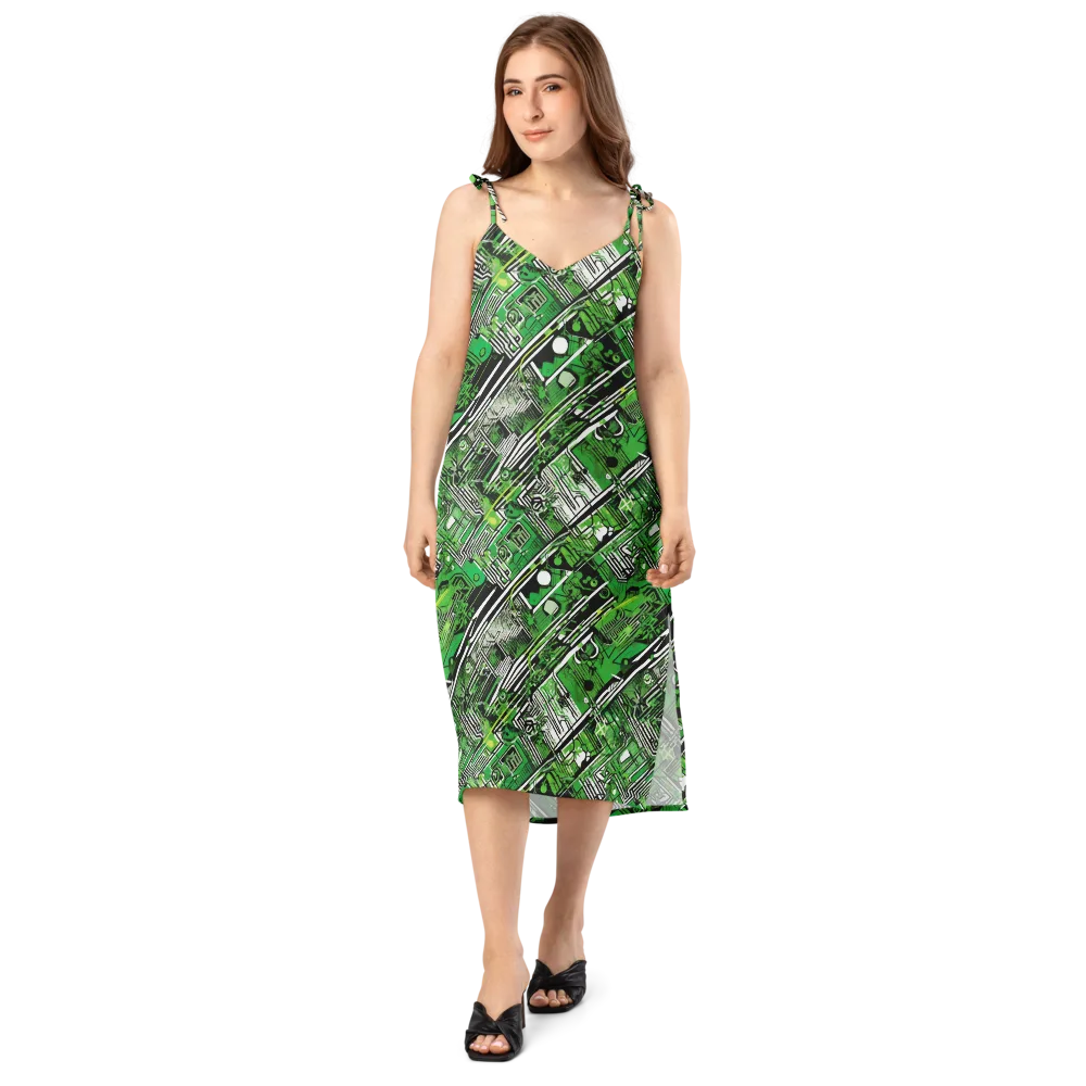 Greenline Grid on Slip Dress — Front