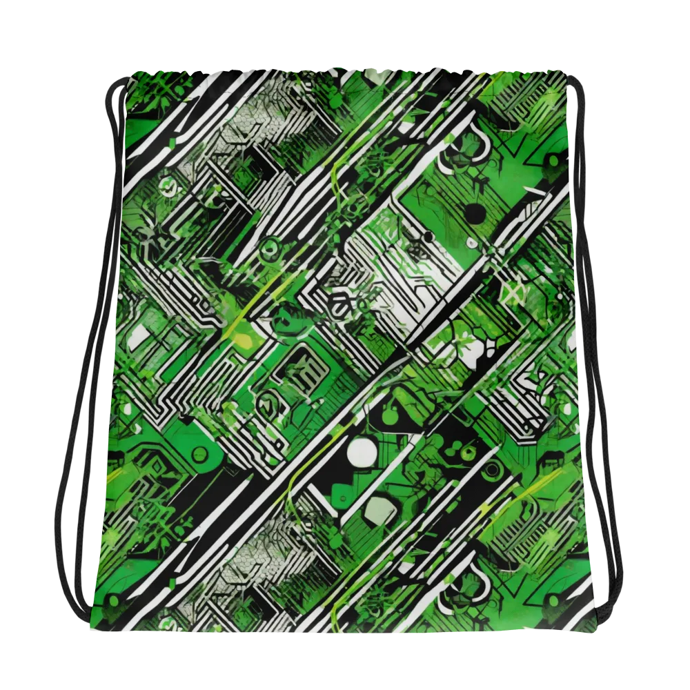 Greenline Grid on Drawstring Bag — Photo