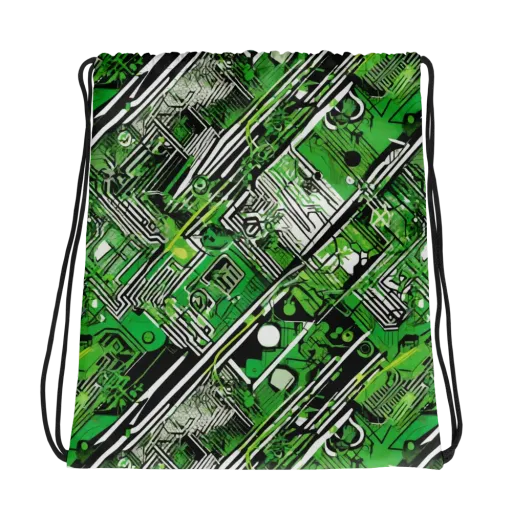 Greenline Grid on a Drawstring Bag
