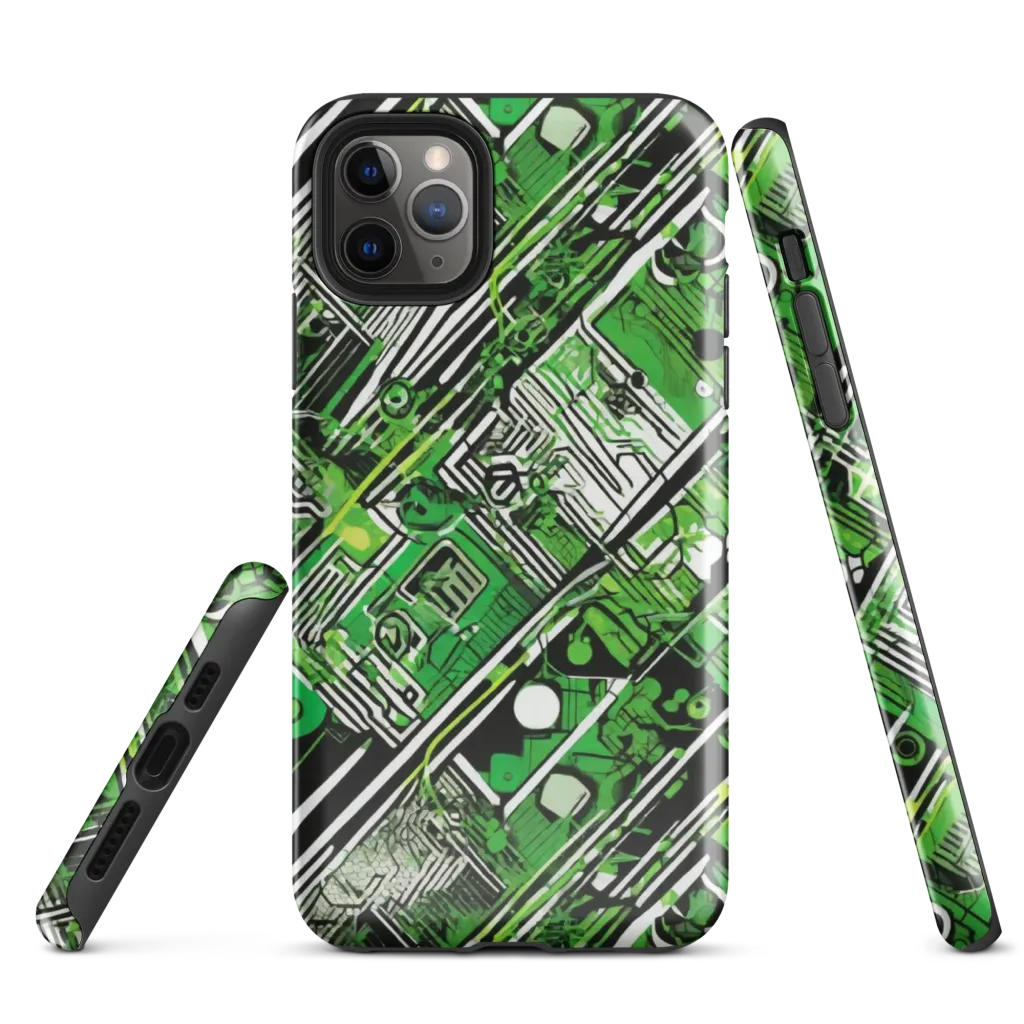 Greenline Grid on Tough Case for iPhone® — Front