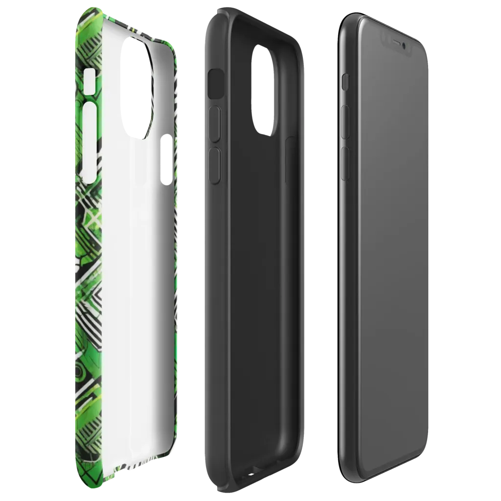 Greenline Grid on Tough Case for iPhone® — Right