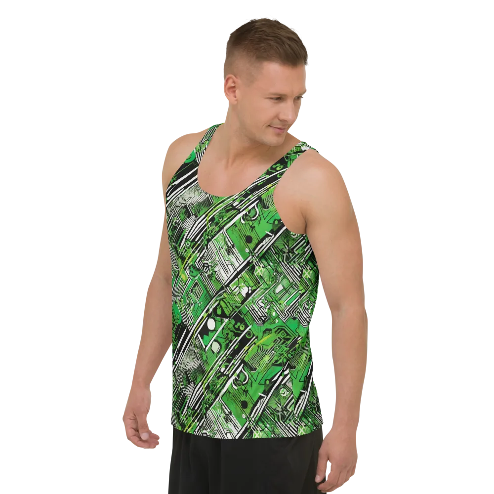 Greenline Grid on Men's Tank Top — Left Front