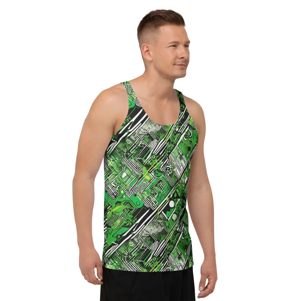 Greenline Grid on Men's Tank Top — Right Front