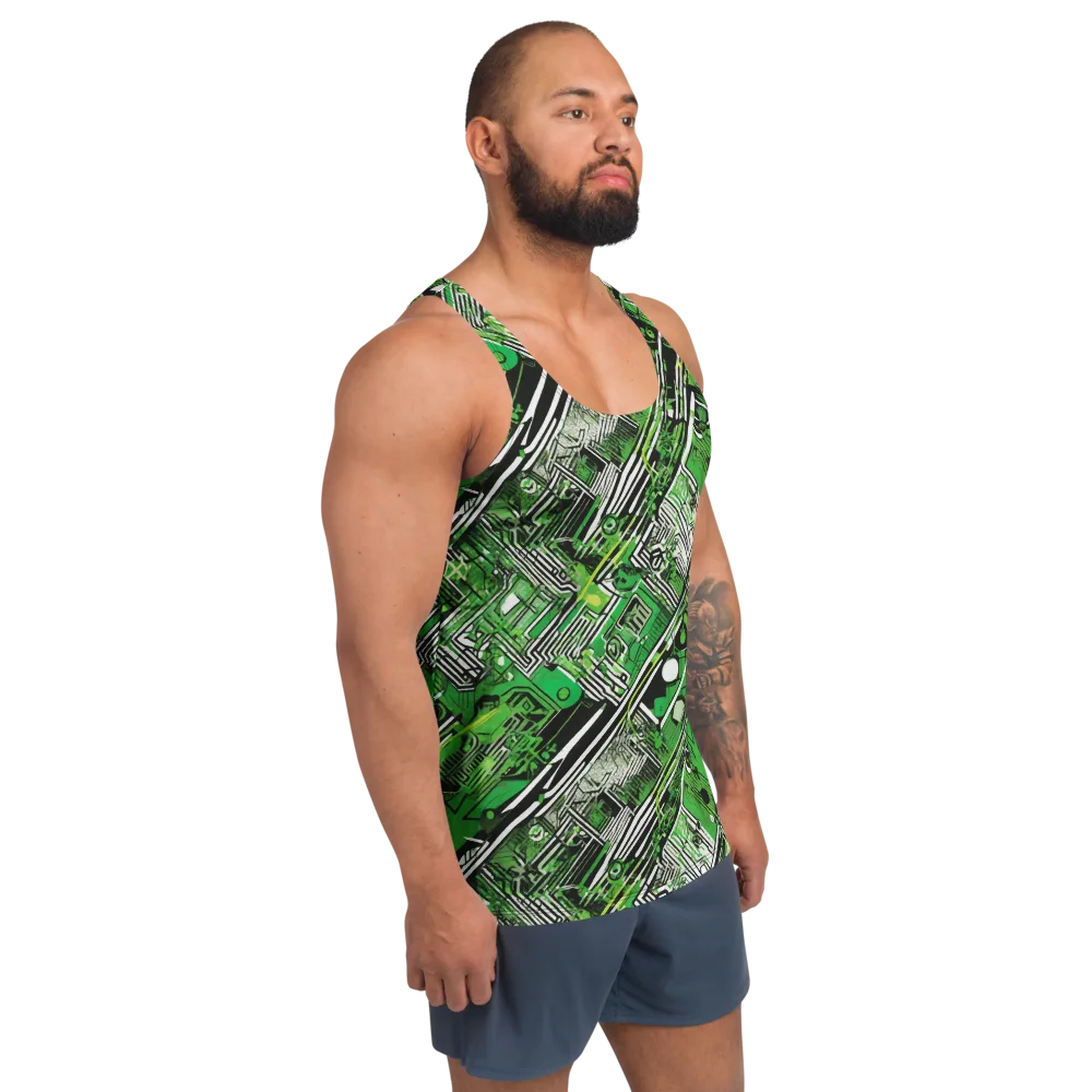 Greenline Grid on Men's Tank Top — Right Front