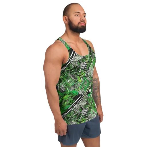 Greenline Grid on a Men's Tank Top