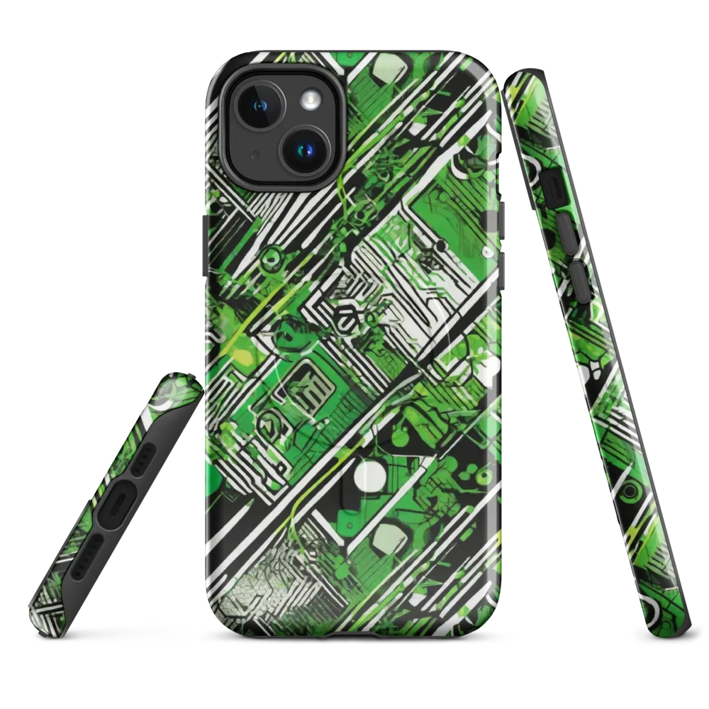 Greenline Grid on MagSafe Tough Case for iPhone® — Front