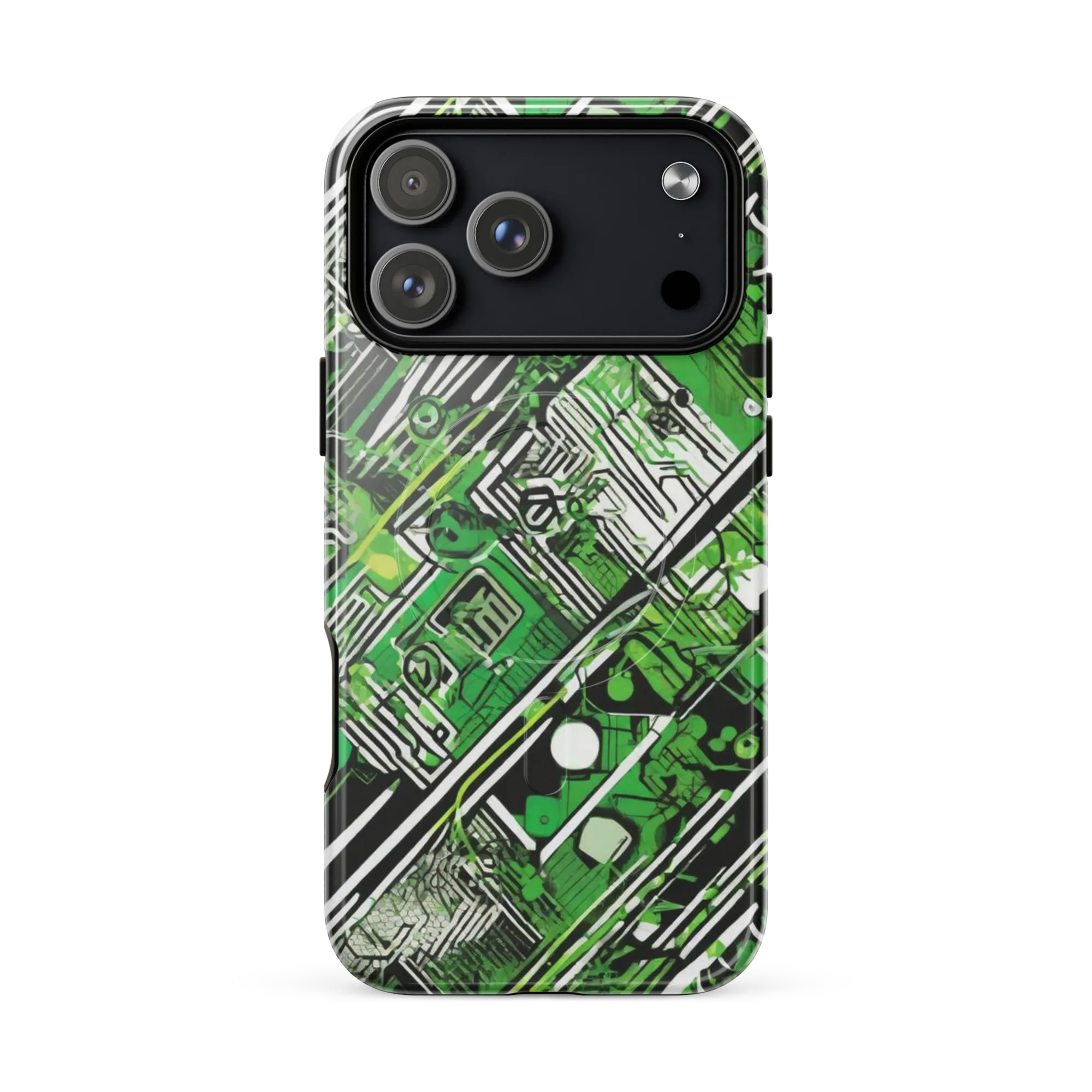Greenline Grid on MagSafe Tough Case for iPhone® — Front