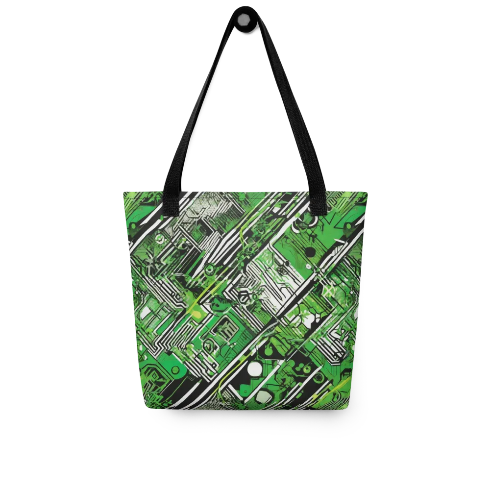 Greenline Grid on Tote Bag — Front