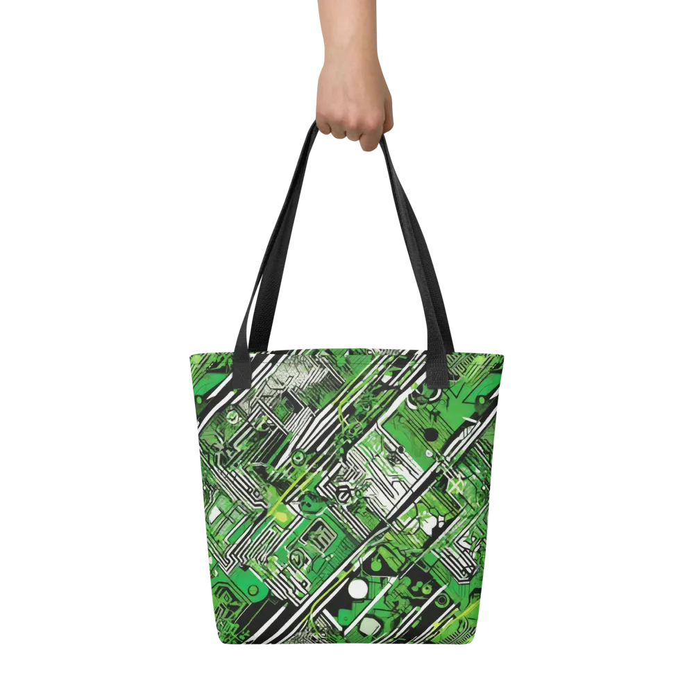 Greenline Grid on Tote Bag — Front