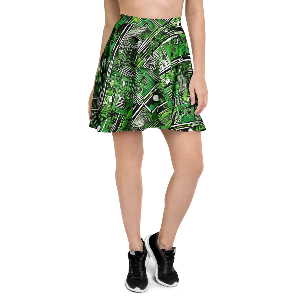 Greenline Grid on Skater Skirt — Front