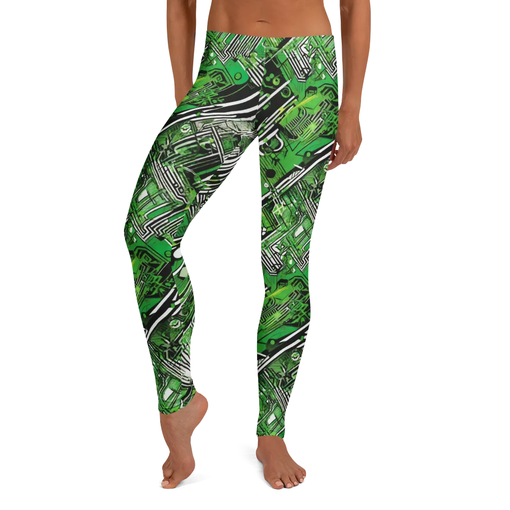 Greenline Grid on Leggings — Front