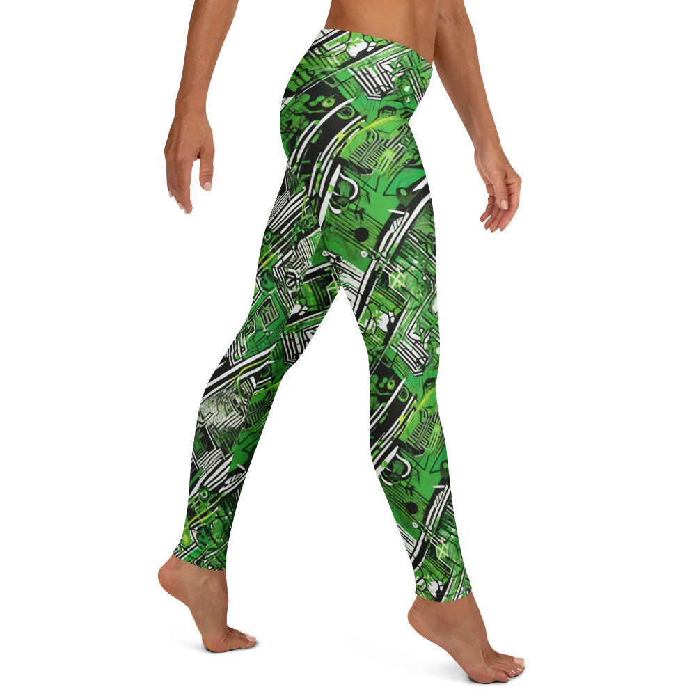 Greenline Grid on Leggings — Right
