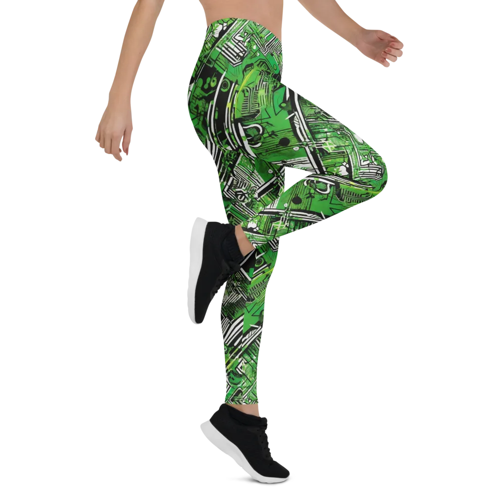 Greenline Grid on Leggings — Right