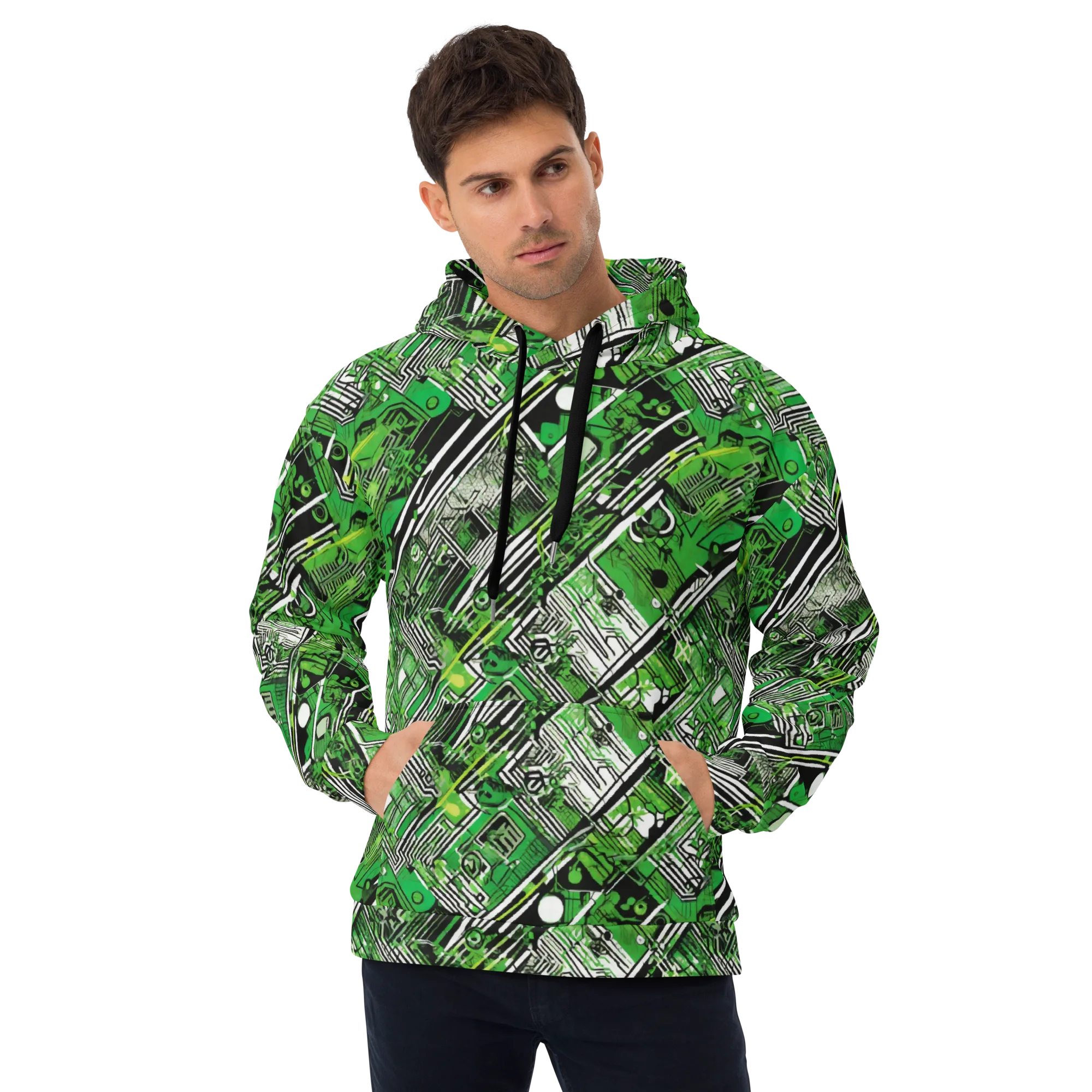 Greenline Grid on Hoodie — Front