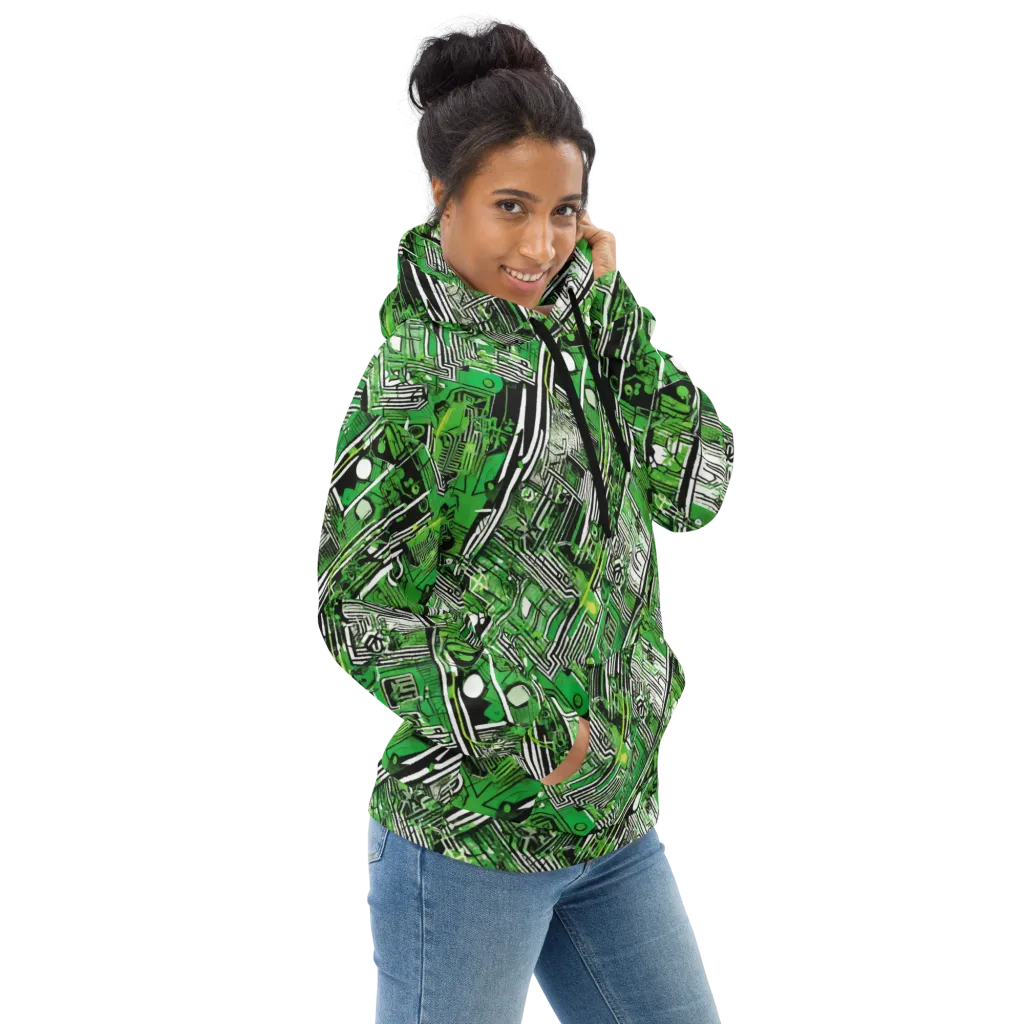 Greenline Grid on Hoodie — Right