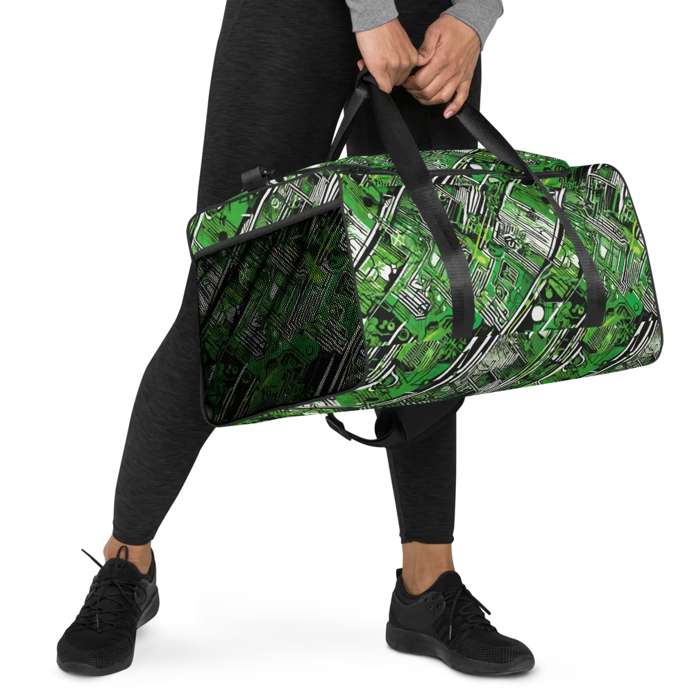 Greenline Grid on Duffle Bag — Right Front