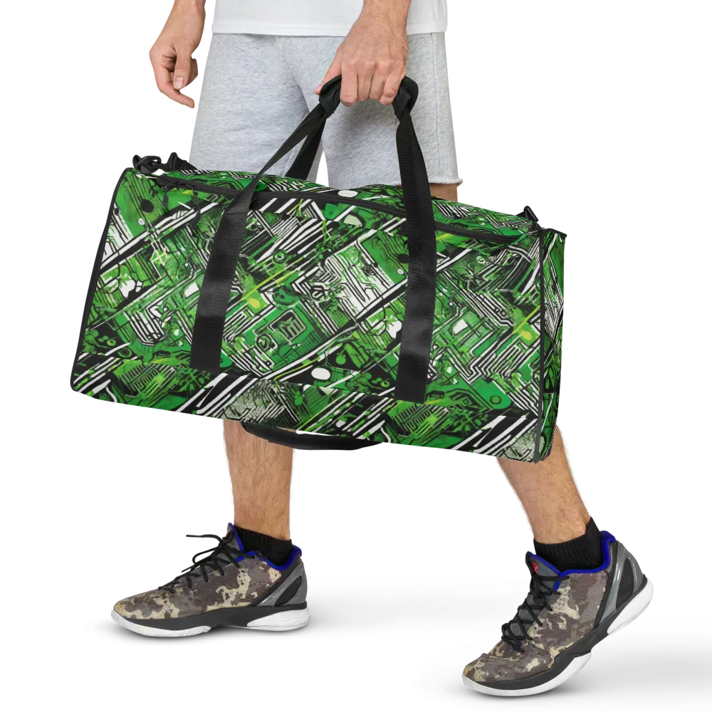 Greenline Grid on Duffle Bag — Front