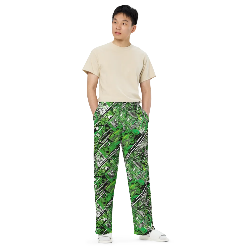 Greenline Grid on Wide-Leg Pants — Front