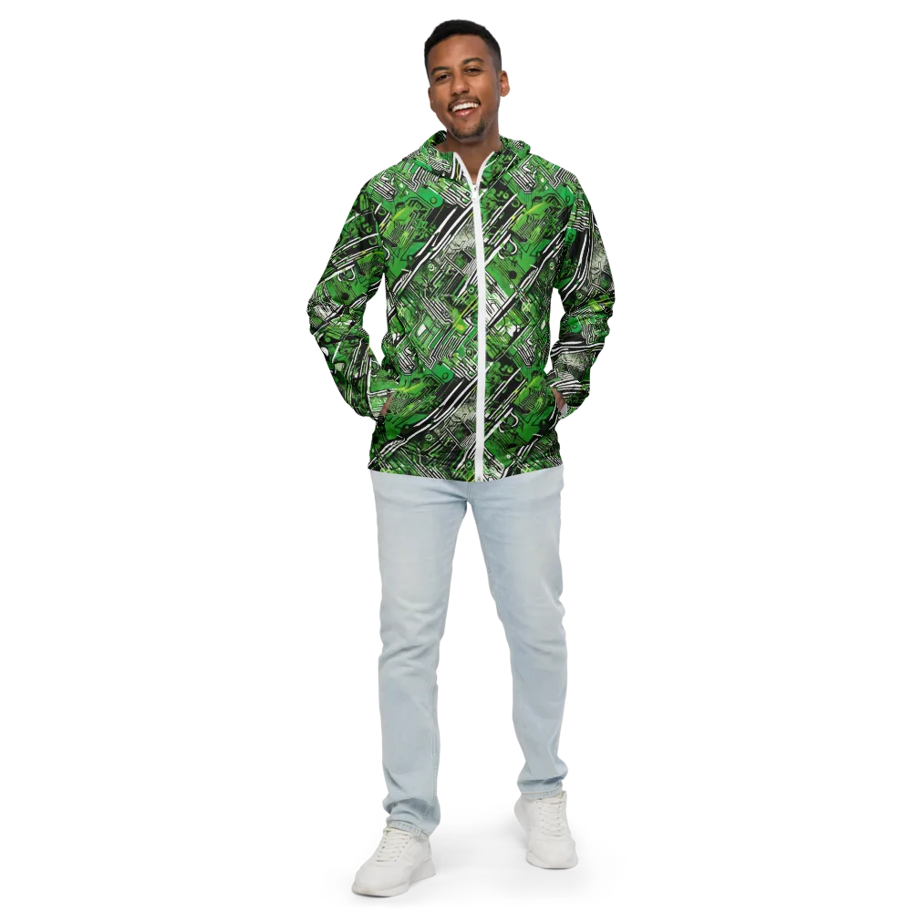 Greenline Grid on Men's Windbreaker — Front