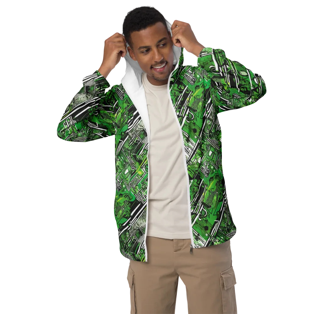 Greenline Grid on Men's Windbreaker — Front