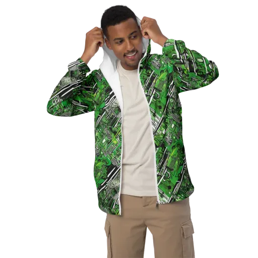 Greenline Grid on a Men's Windbreaker