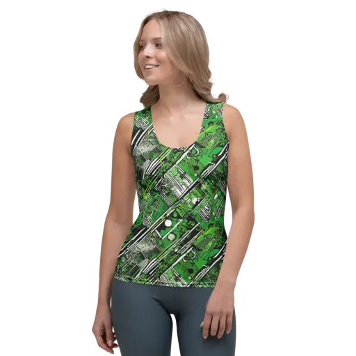 Greenline Grid on a Women's Tank Top