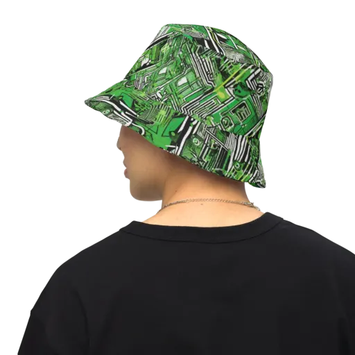 Greenline Grid on a Reversible Bucket Hat