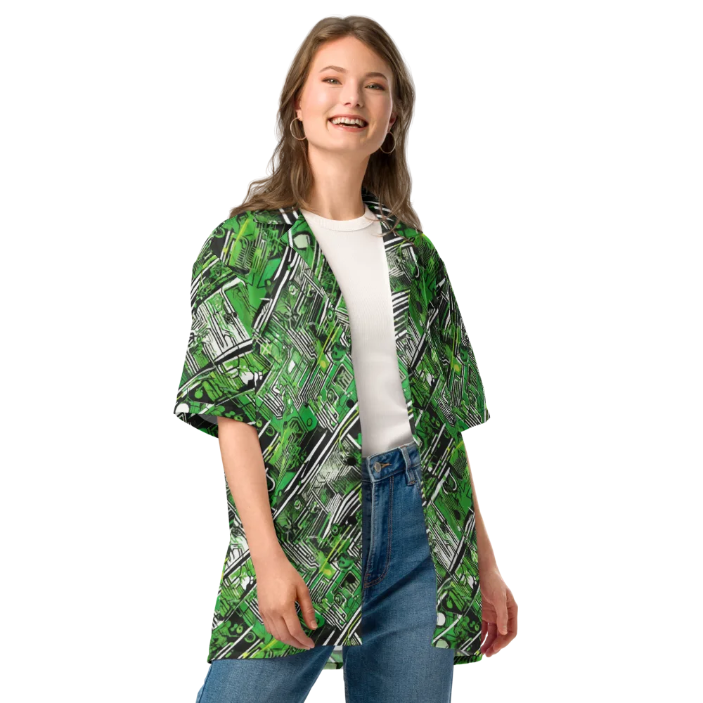 Greenline Grid on Button Shirt — Front