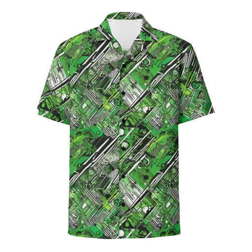 Greenline Grid on a Button Shirt