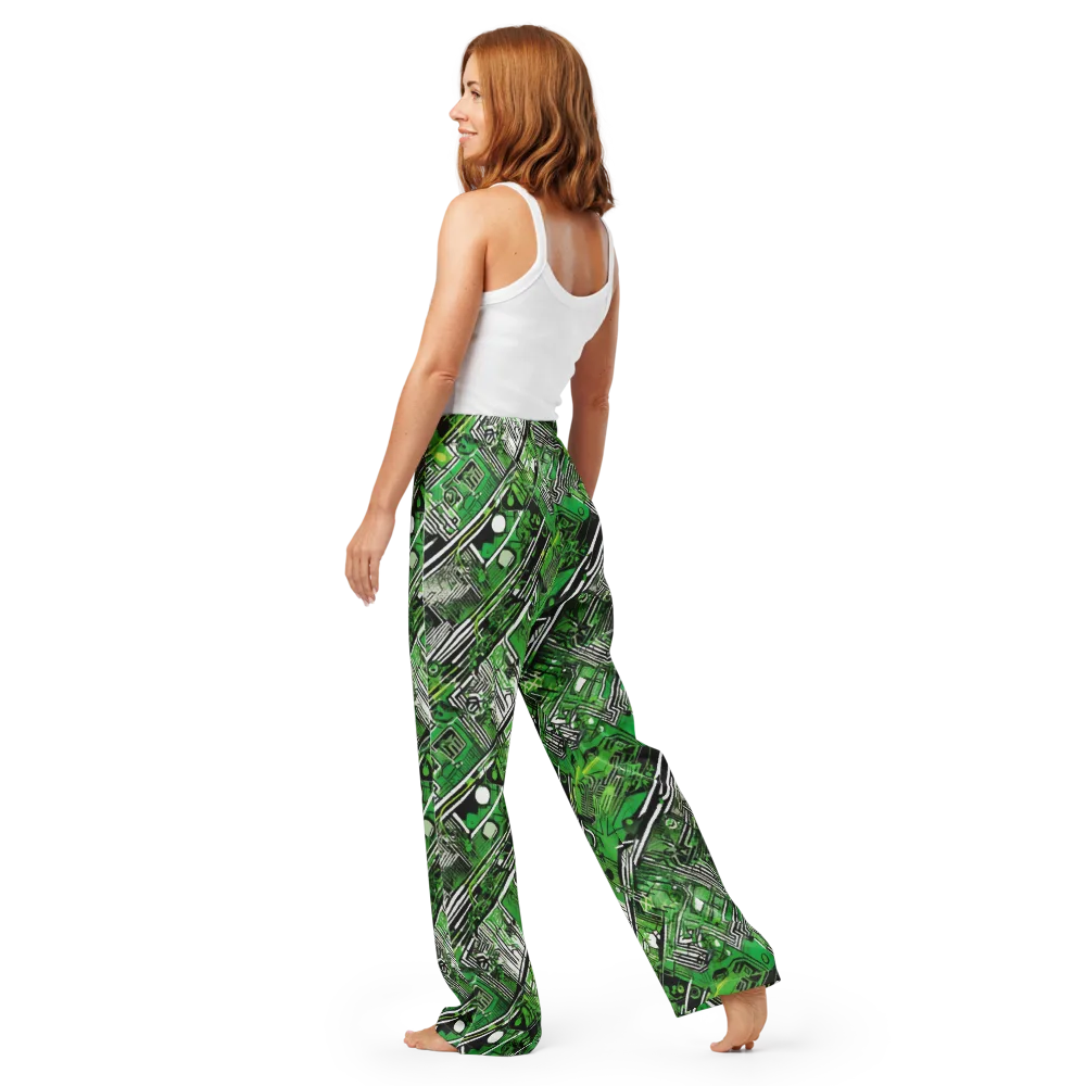 Greenline Grid on Women's Pajama Pants — Back