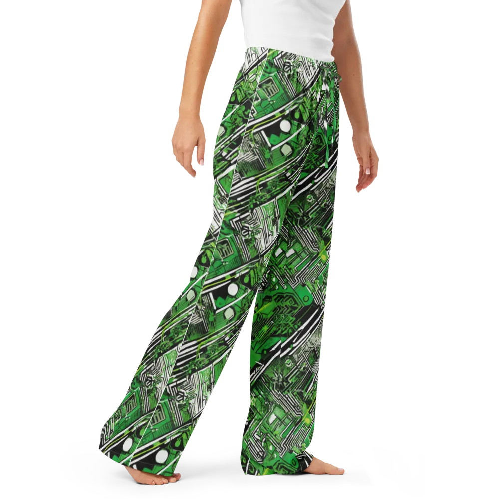 Greenline Grid on Women's Pajama Pants — Right Front