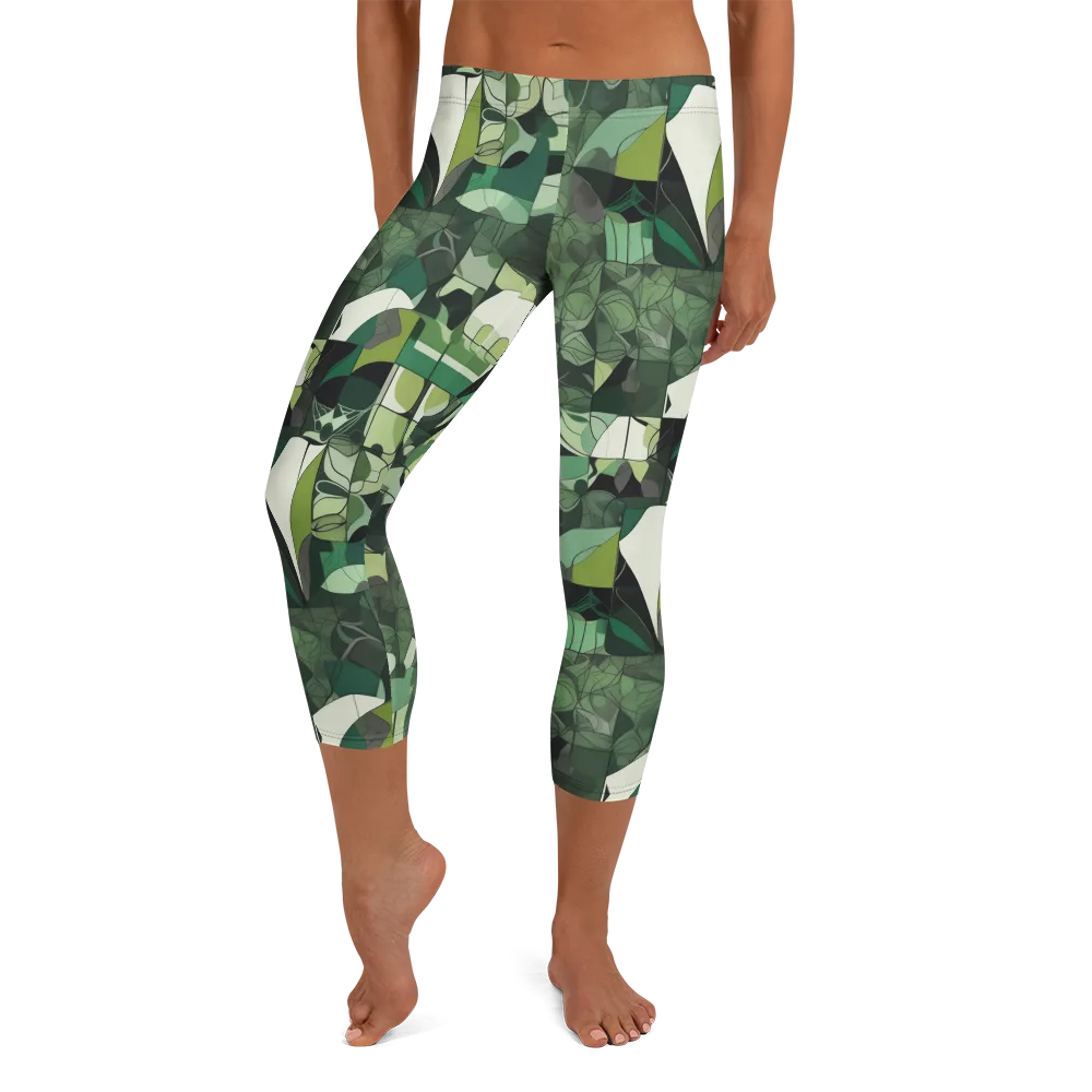 Greenhouse Geometry on Capri Leggings — Front