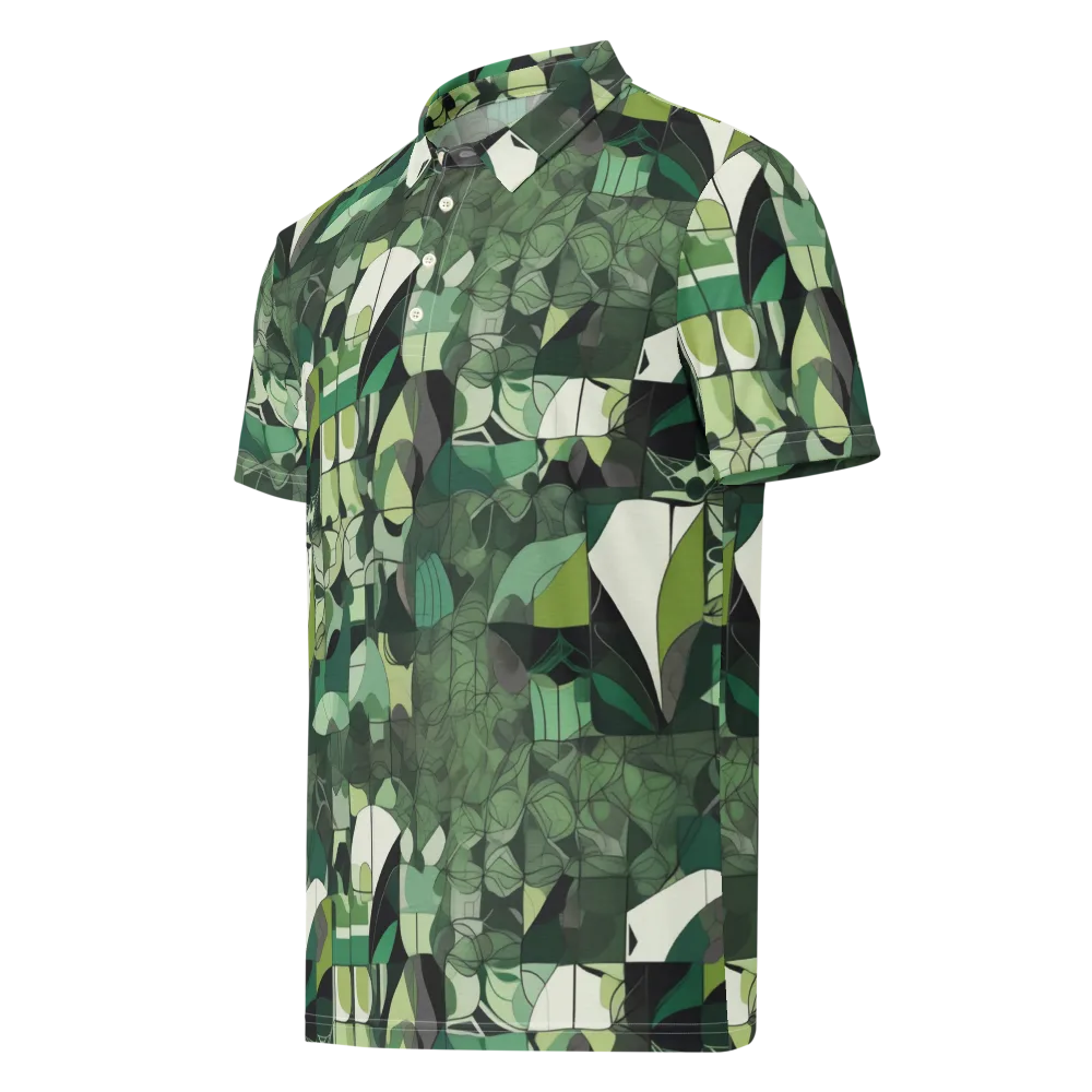 Greenhouse Geometry on Men's Slim Fit Polo Shirt — Left Front