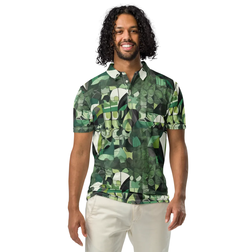 Greenhouse Geometry on Men's Slim Fit Polo Shirt — Front